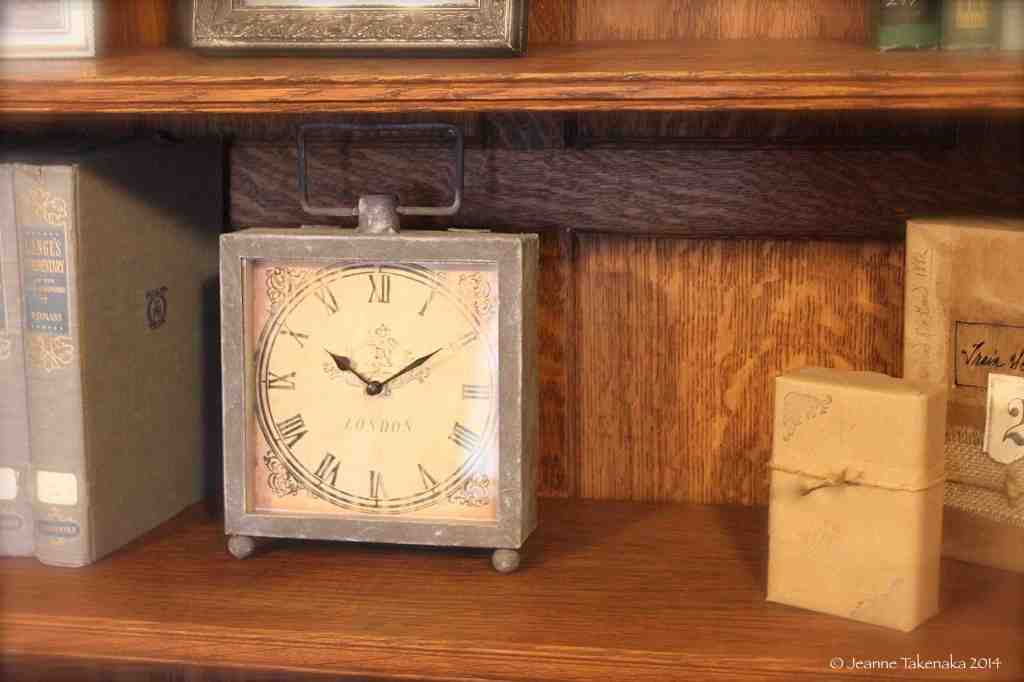 Clock on shelf