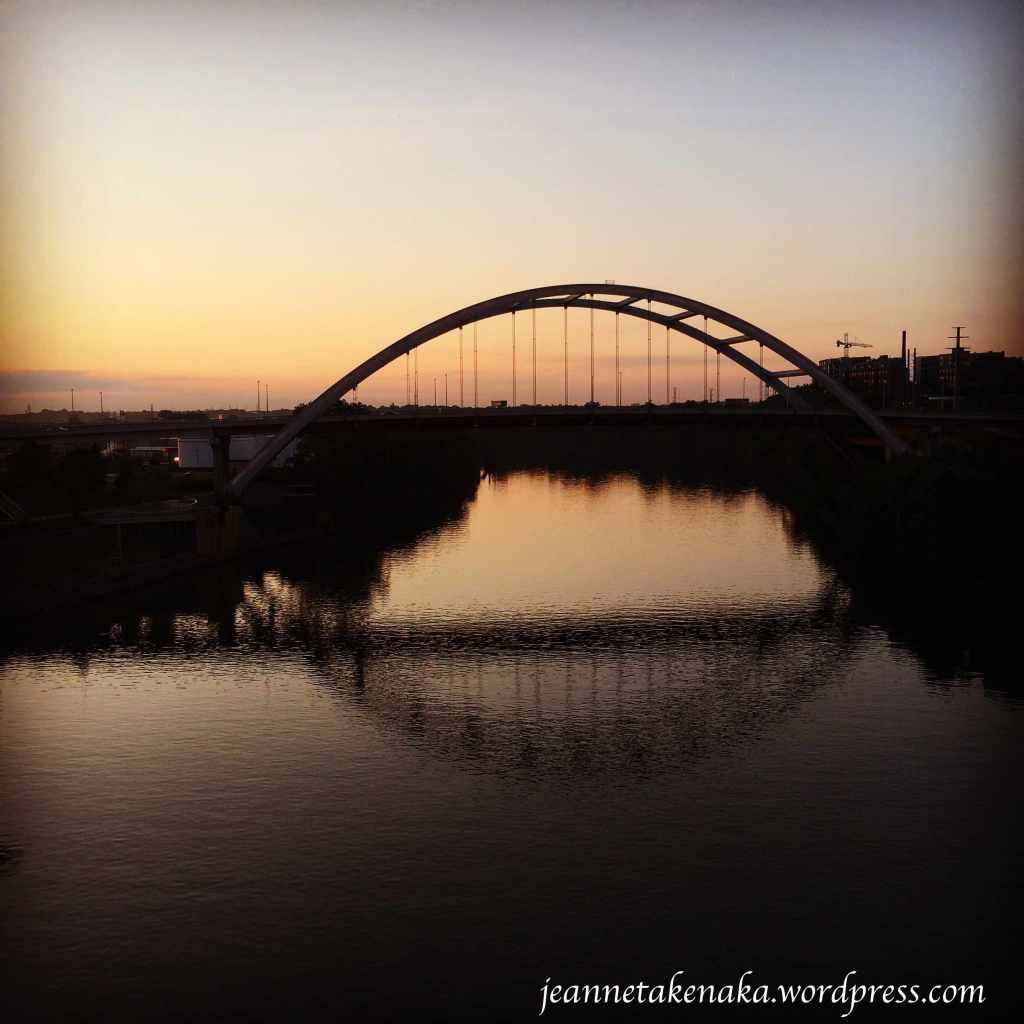 Nashville bridge at sunrise